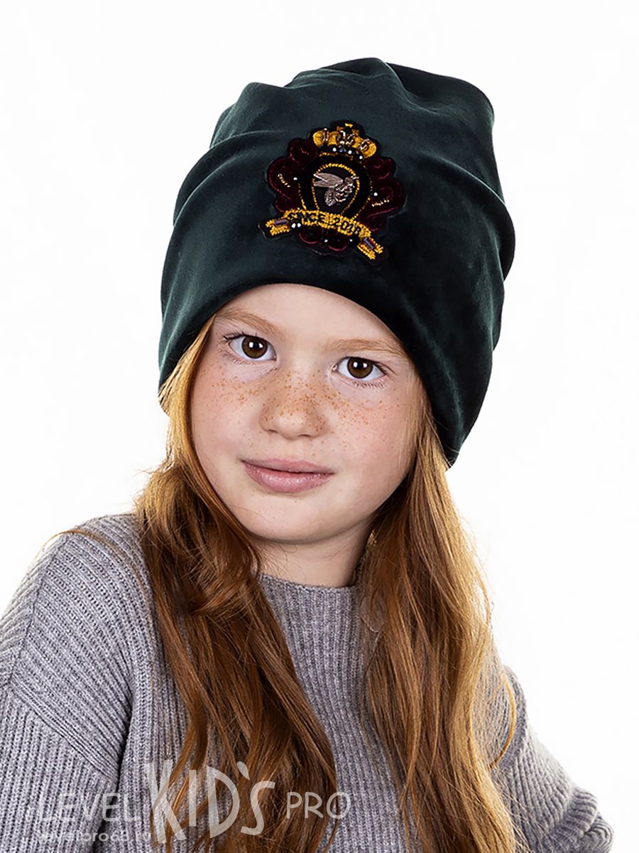 Айрис Шеврон kids шапка 011.<br>Велюр~Velour-Iris chevron hat 011