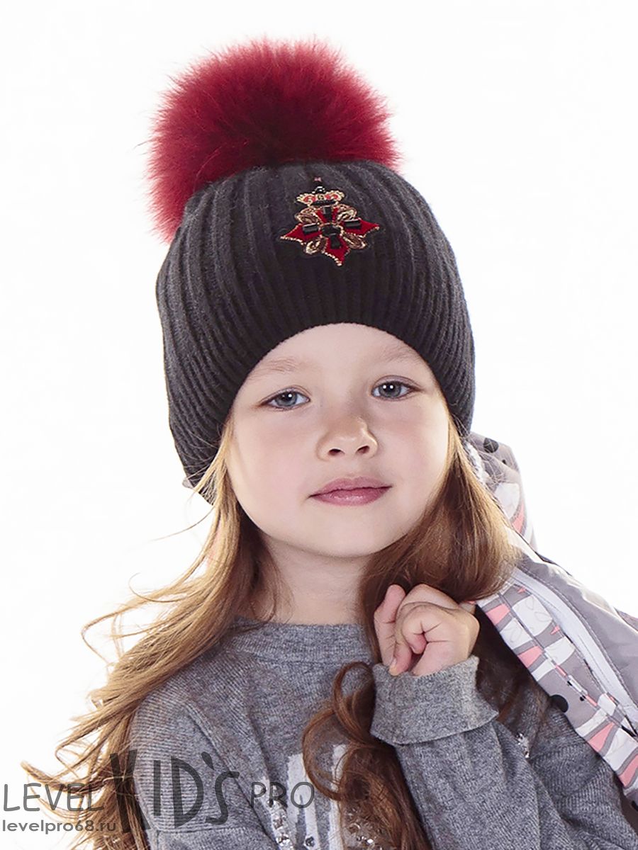 Гранд шеврон помпон kids шапка ОН.<br>Вязка~Knitting-Grand chevron pompon hat ON