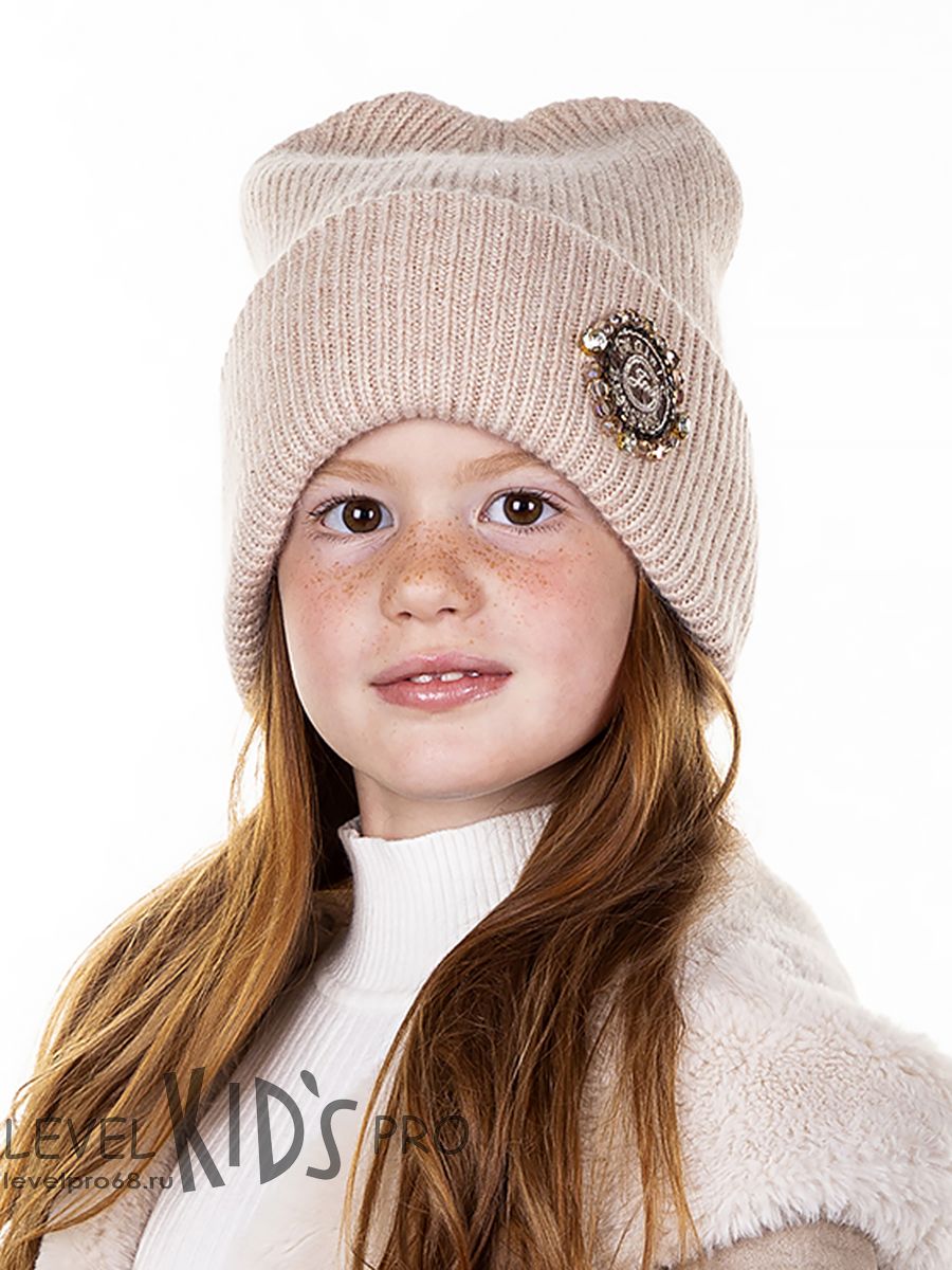 Печать шеврон камни kids шапка МГ.<br>Вязка~Knitted wool-Stamp chevron crystals hat MG