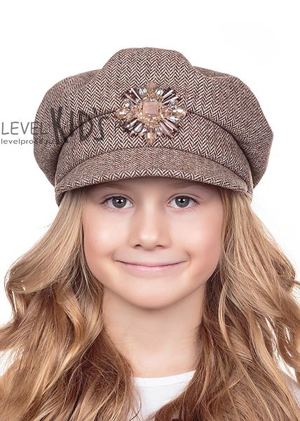 Жюли орден kids кепка.<br>Твид елка~Herringbone tweed-Julie Order cap