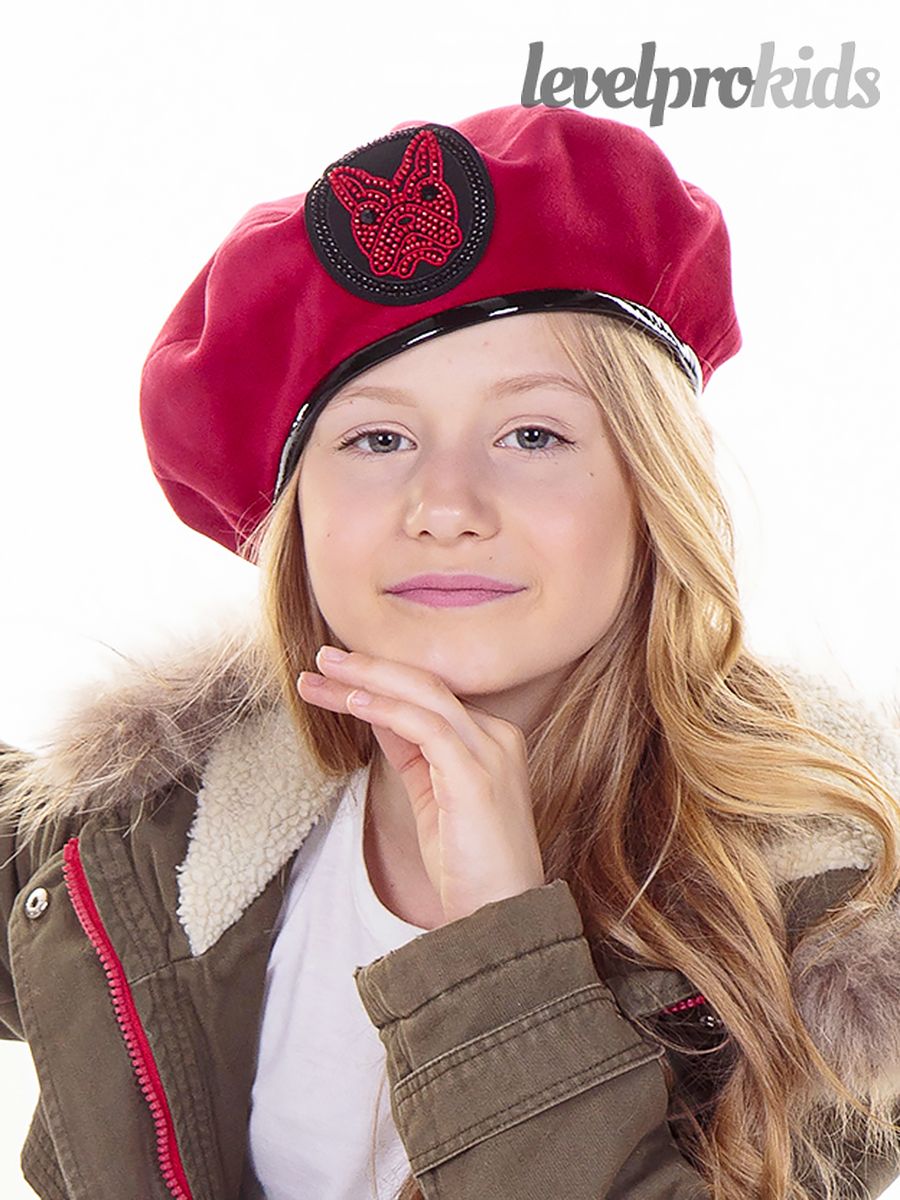 Диор шеврон бульдог kids берет.<br>Велюр~Velour-Dior Bulldog chevron  beret