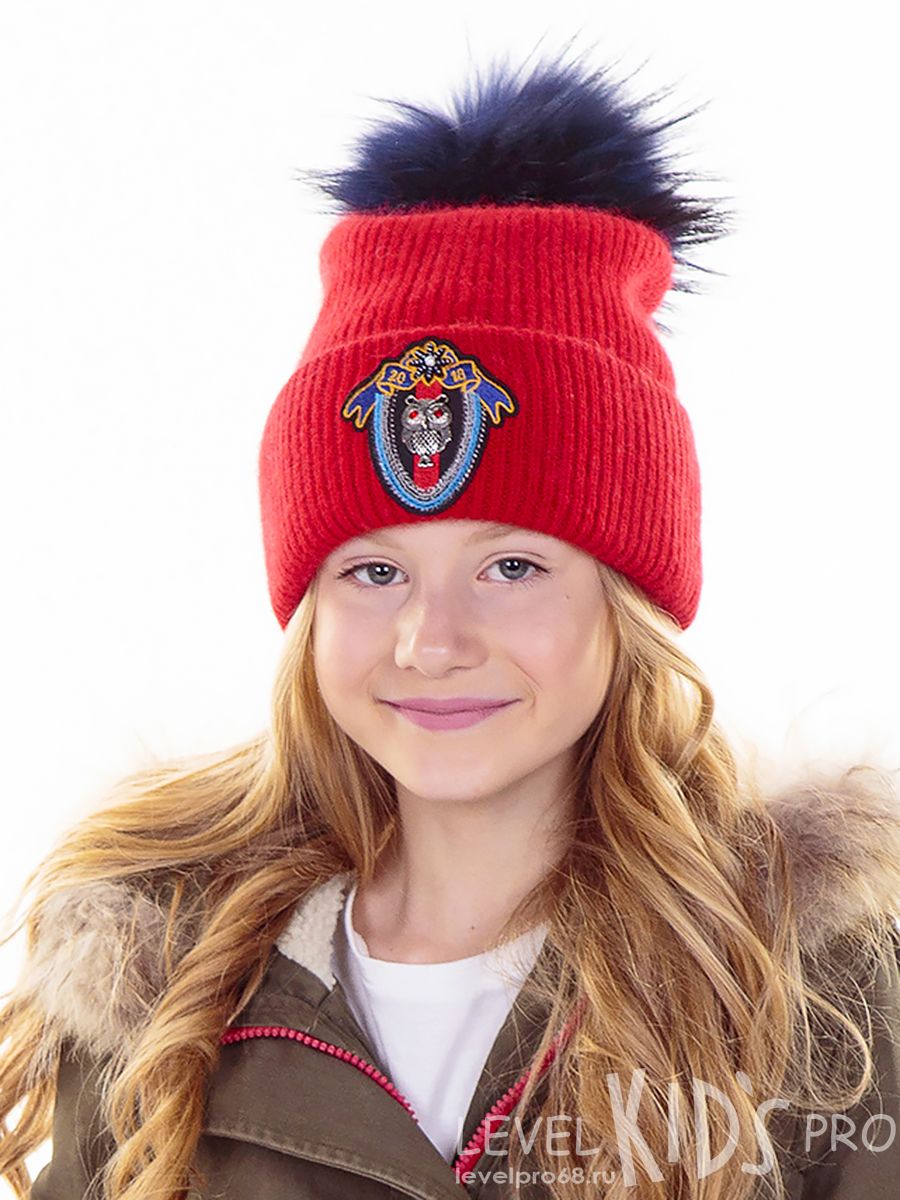 Сова шеврон металл помпон kids шапка ФР.<br>Вязка~Knitted wool items-Owl chevron kids hat FR