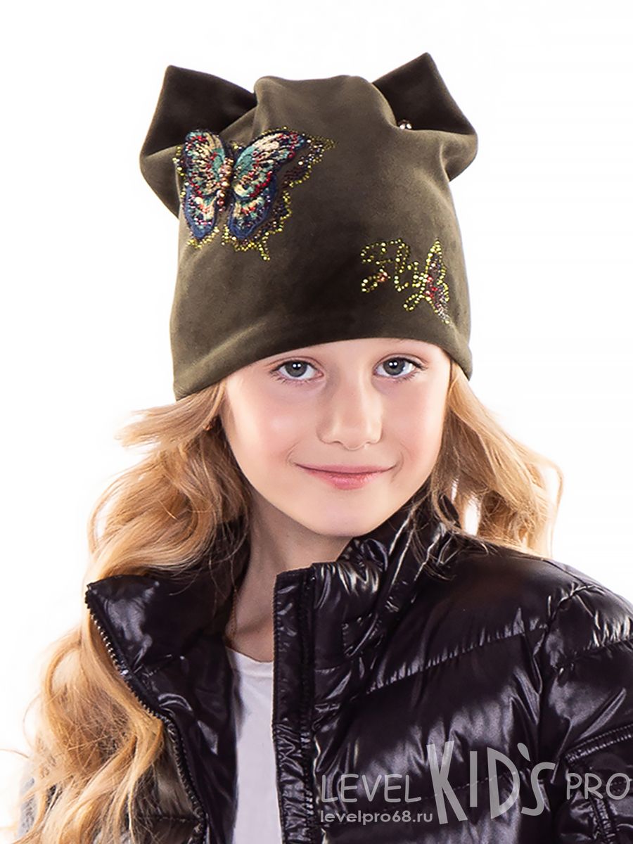 Бабочка FLY kids шапка 022.<br>Велюр~Velour-Butterfly FLY hat 022