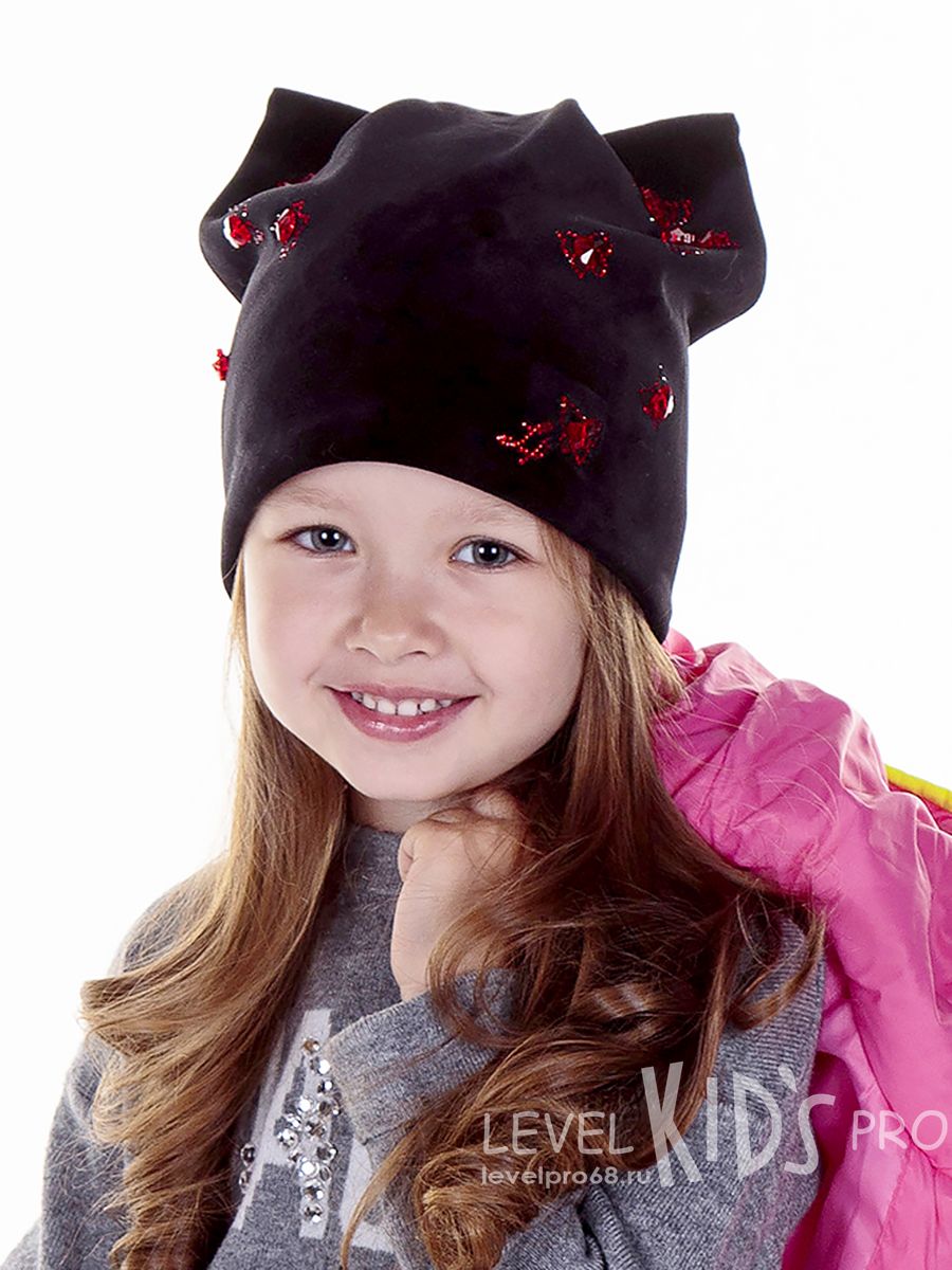 Бабочки россыпь kids шапка 022.<br>Велюр~Velour-Butterflies placer hat 022