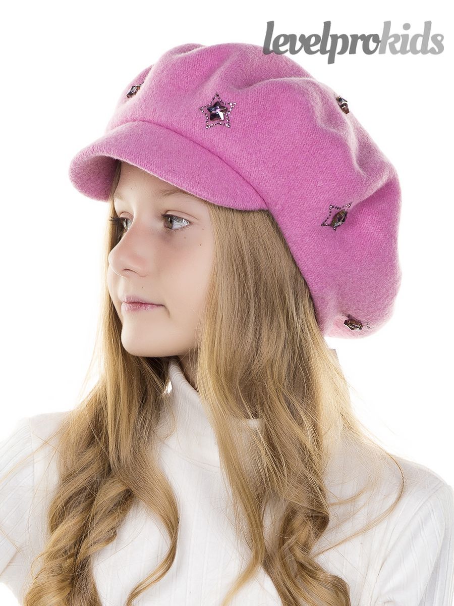 Звезды россыпь VIP берет с козырьком.<br>Мягкий фетр~Felted wool-Stars placer visored beret