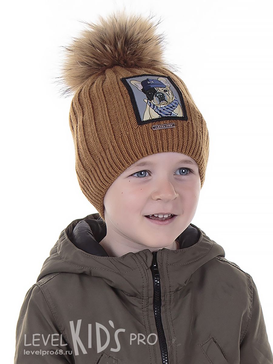 Бульдог Мэн помпон kids VIP шапка ОН.<br>Вязка~knitted wool-Bulldog man pompom hat