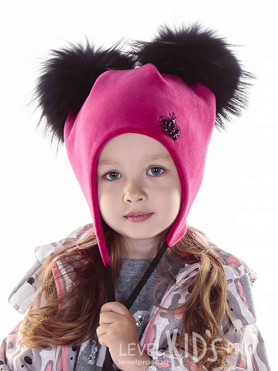 Корона помпоны kids шапка 032У.<br>Велюр~Velour-Crown pompoms hat 032Y