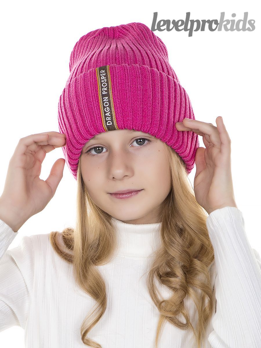 DRAGON тесьма  kids VIP шапка АВ.<br>Вязка~Knit-DRAGON braid kids hat AB