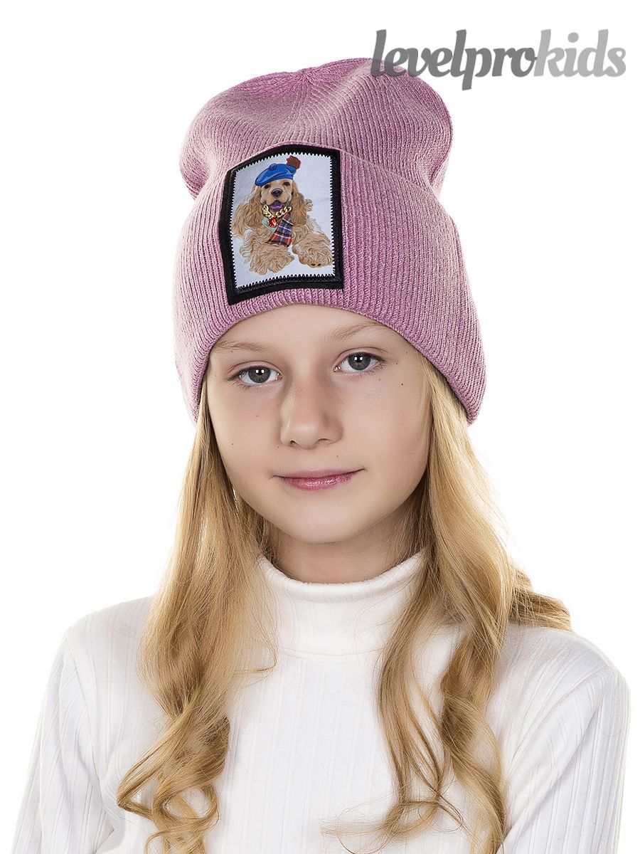 Спаниель шеврон kids VIP шапка ДЖ.<br>Вязка~Knit-Spaniel chevron kids hat DJ