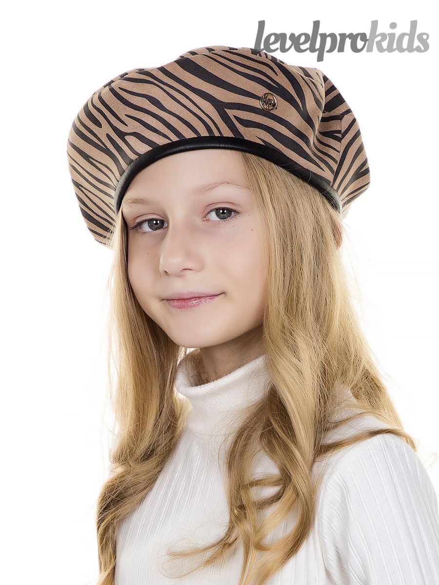 Диор LP kids берет.<br>Трикотаж зебра~Zebra knit-Dior LP kids beret