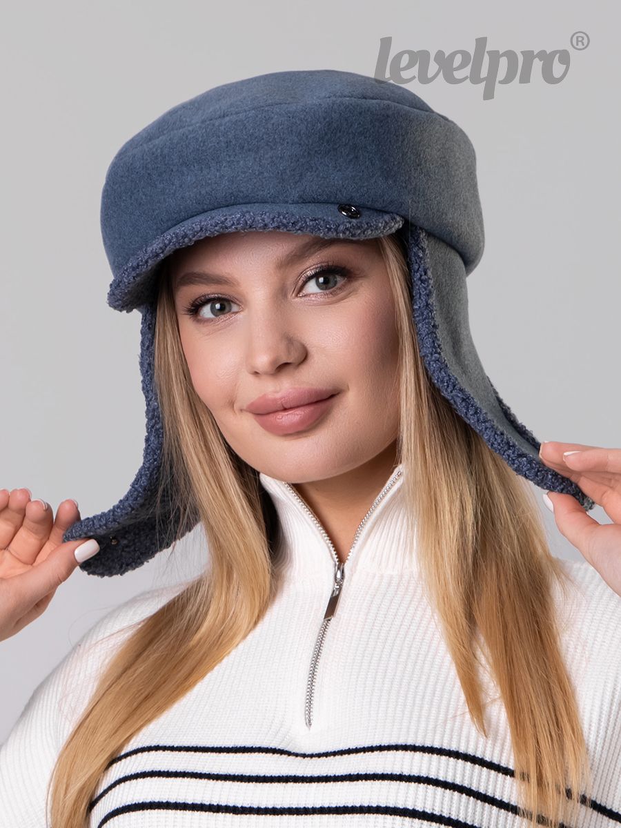 Гелла кепка с ушками.<br>Кашемир + трикотаж барашек~Cashmere+faux lambskin knit-Hella ear-flapped cap