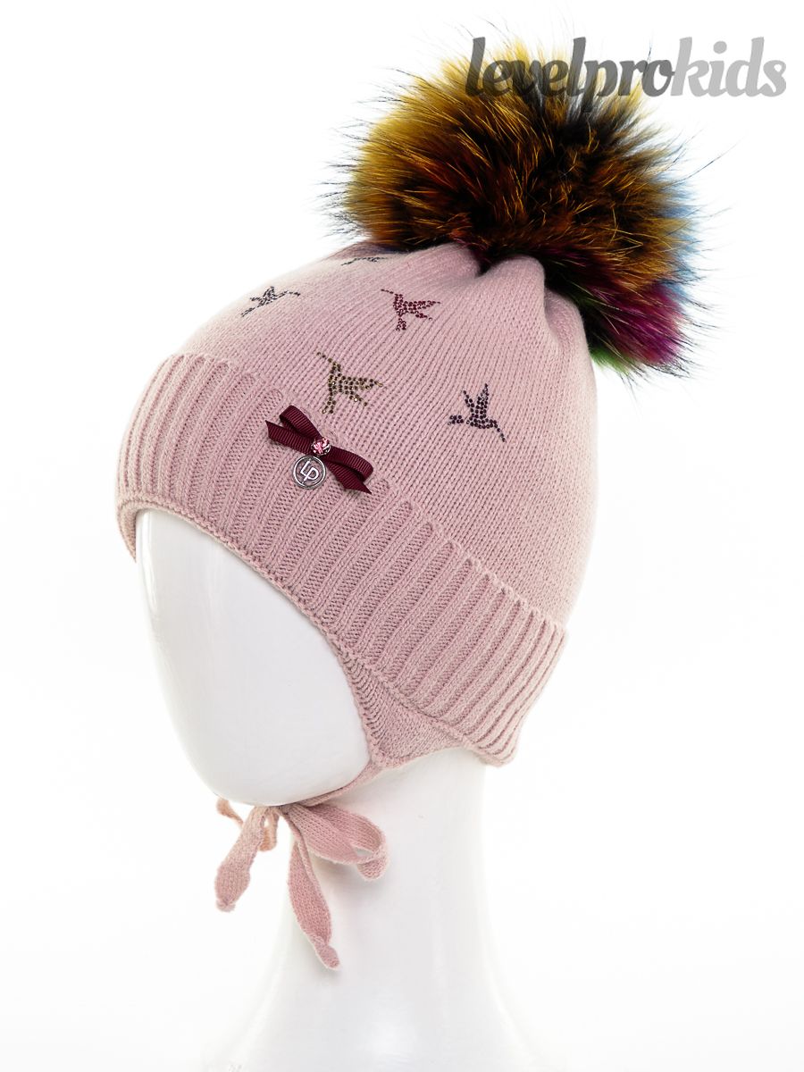 Колибри россыпь помпон VIP шапка 003.<br>Вязка~Knitted hat-Colibri pompom VIP hat 003