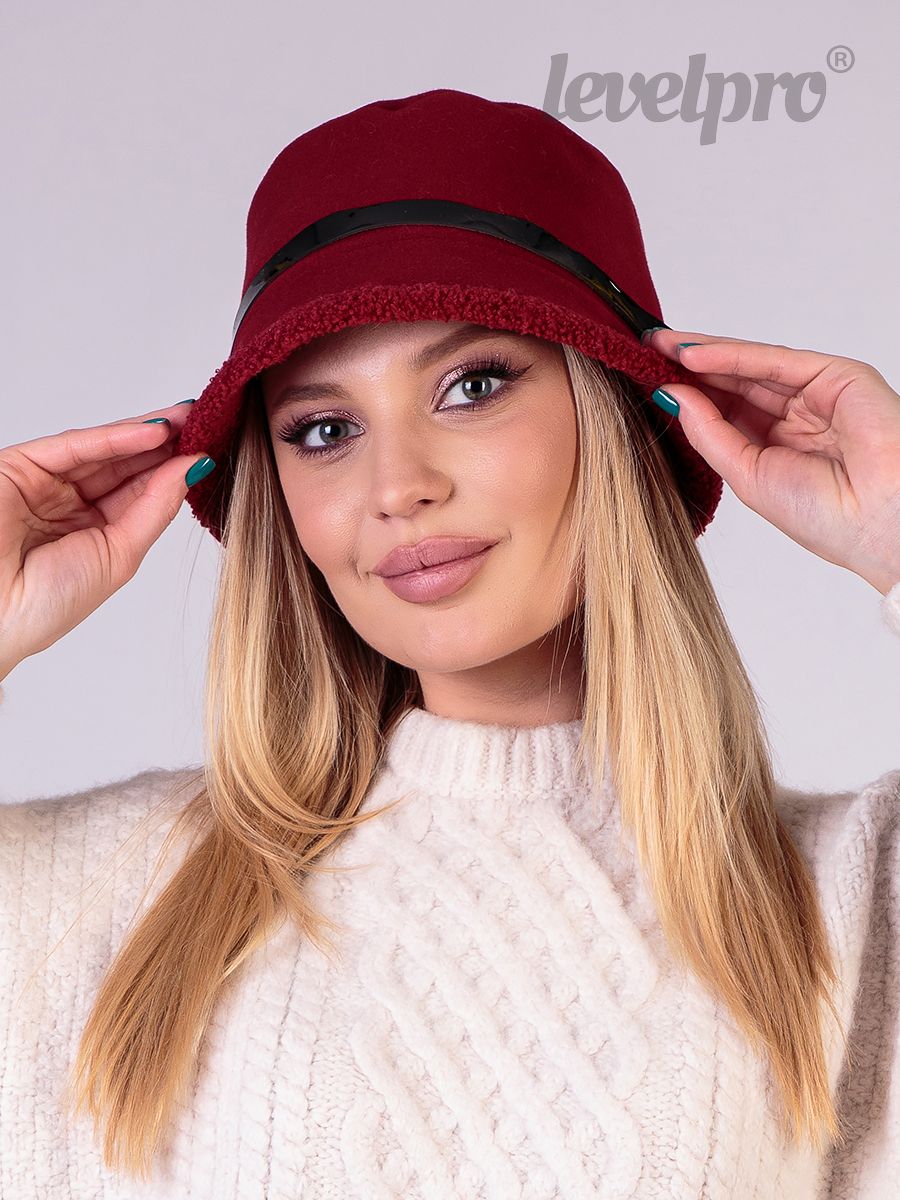 Ева шляпка.<br>Кашемир + трикотаж барашек~Cashmere+faux lambskin knit-Eve bucket hat