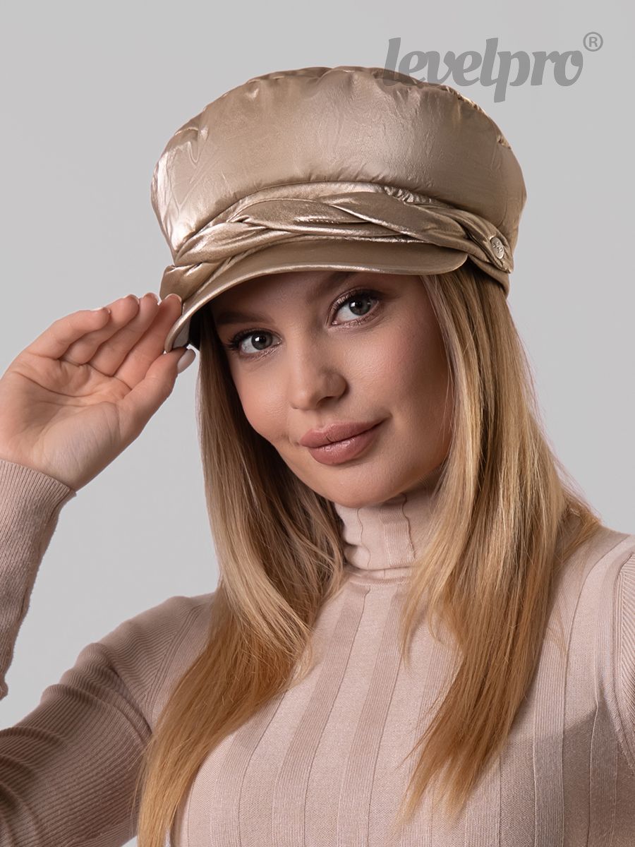 Клэр Косичка кепка.<br>Плащевка/Плащевка Металлик~Rain coat fabric Metalllic-Clair Braid cap