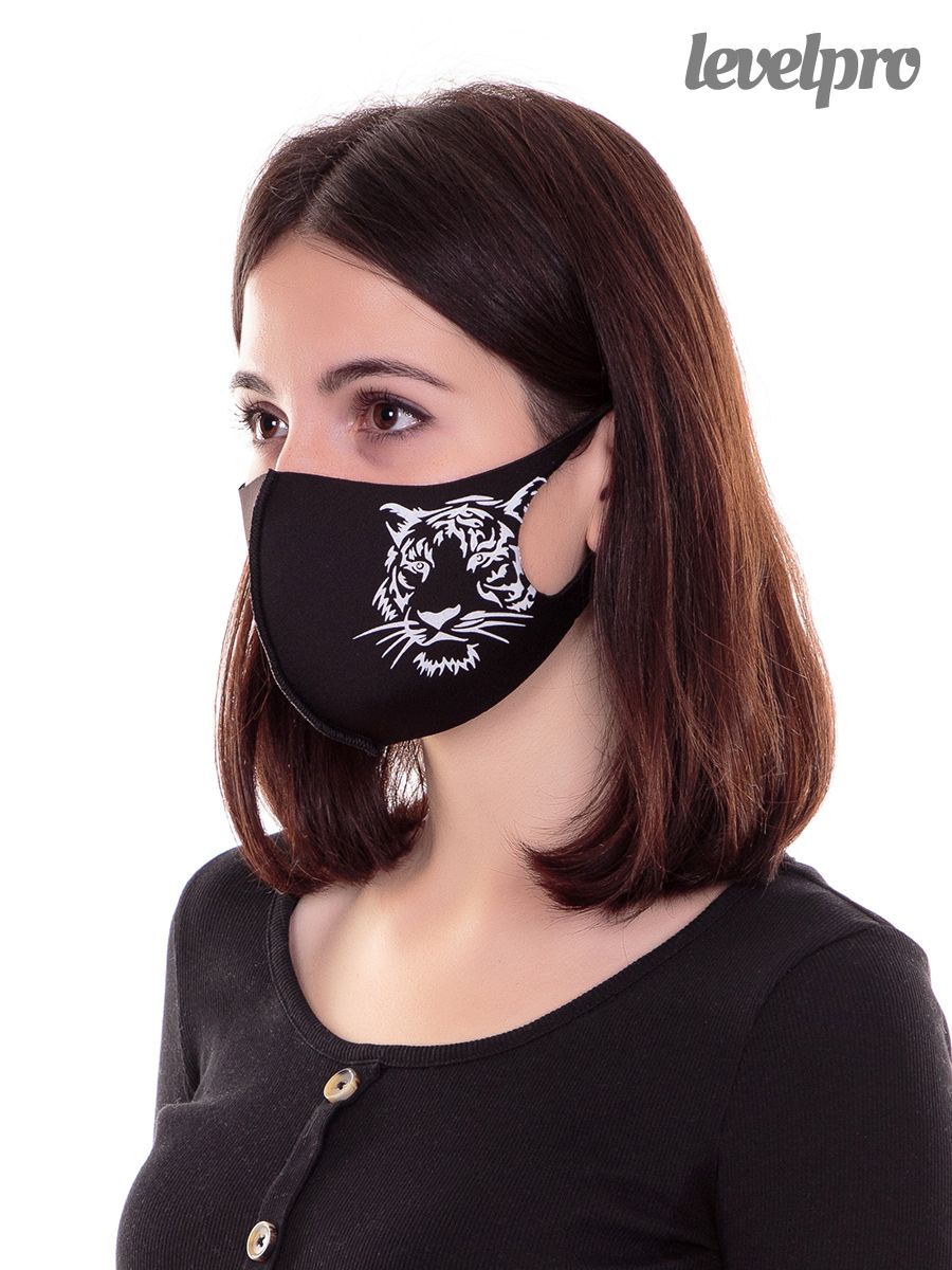 Маска защитная Тигр печать.<br>Неопрен~Neoprene-Protective mask Tiger  print 