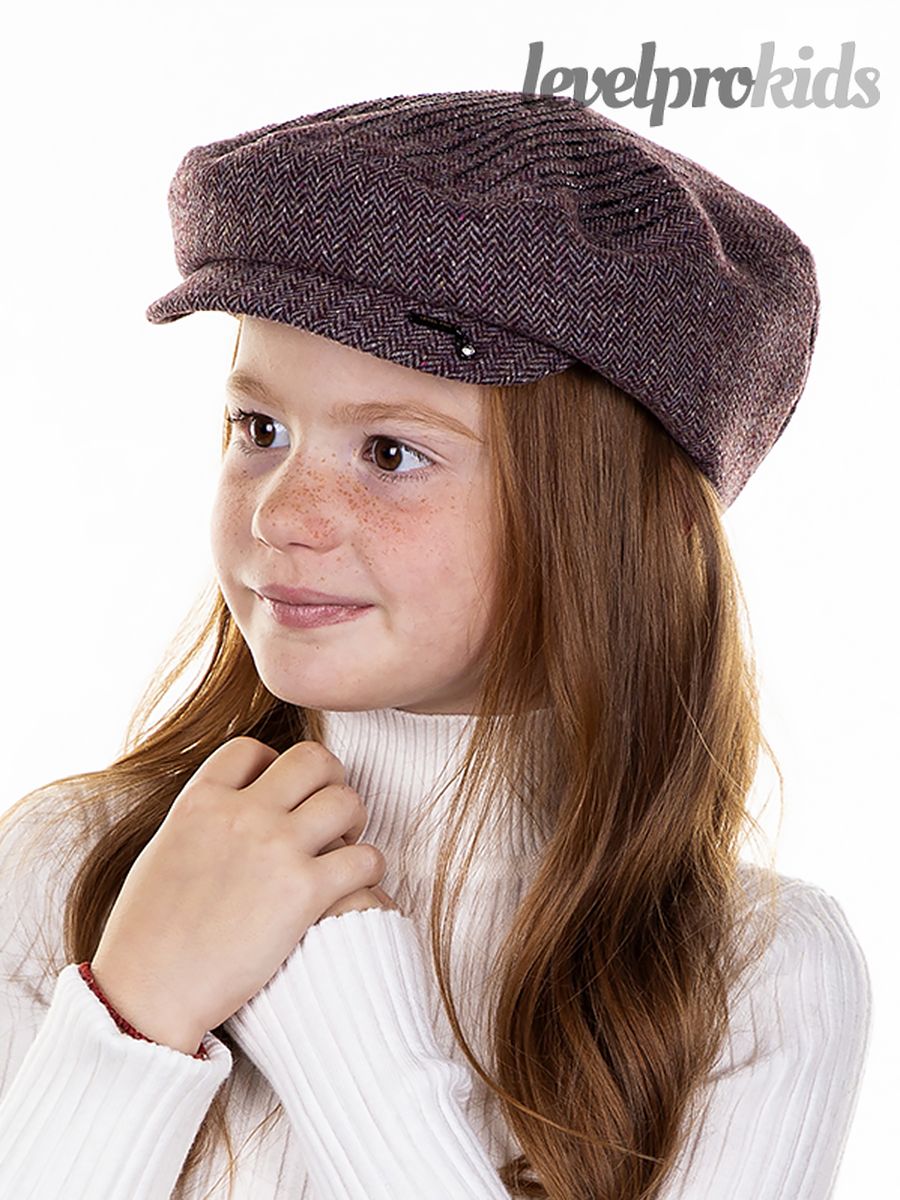 Винтаж дорожки kids кепка.<br>Твид елка~Herringbone tweed-Vintage strips cap